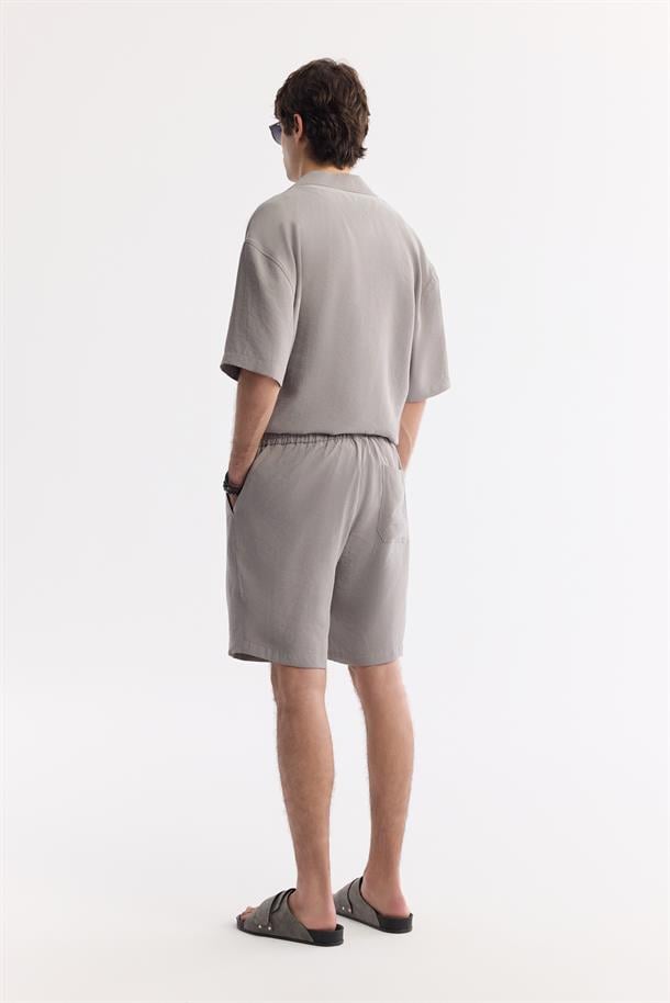 Nardo Gri Beli Lastikli Bağcıklı Soft Touch Şort