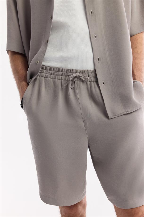 Nardo Gri Beli Lastikli Bağcıklı Soft Touch Şort