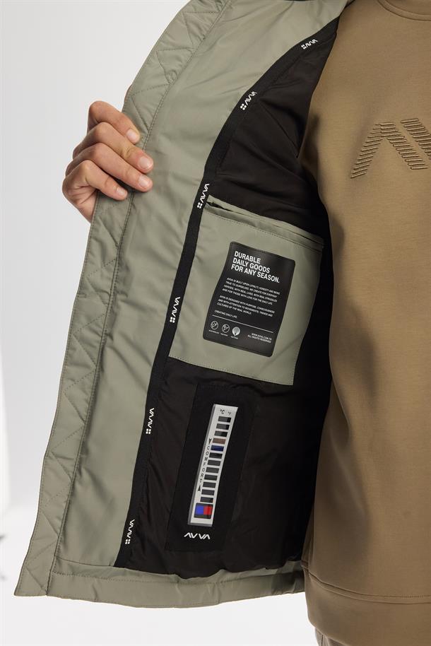 Pale Turquoise Hooded Goose Down Puffer Jacket