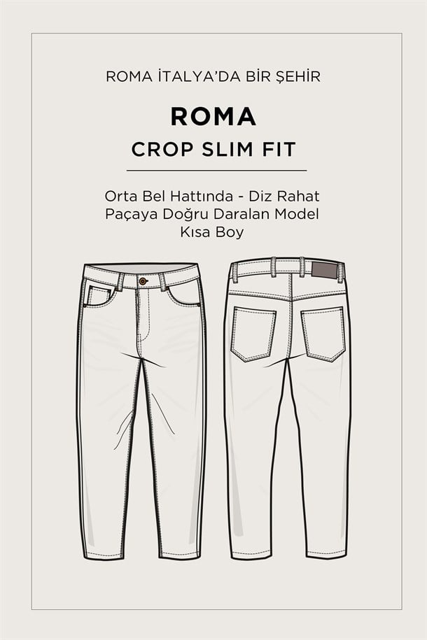 Nil Yeşili Pamuklu Elastan Jean Pantolon