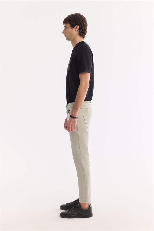 Nil Yeşili Pamuklu Elastan Jean Pantolon