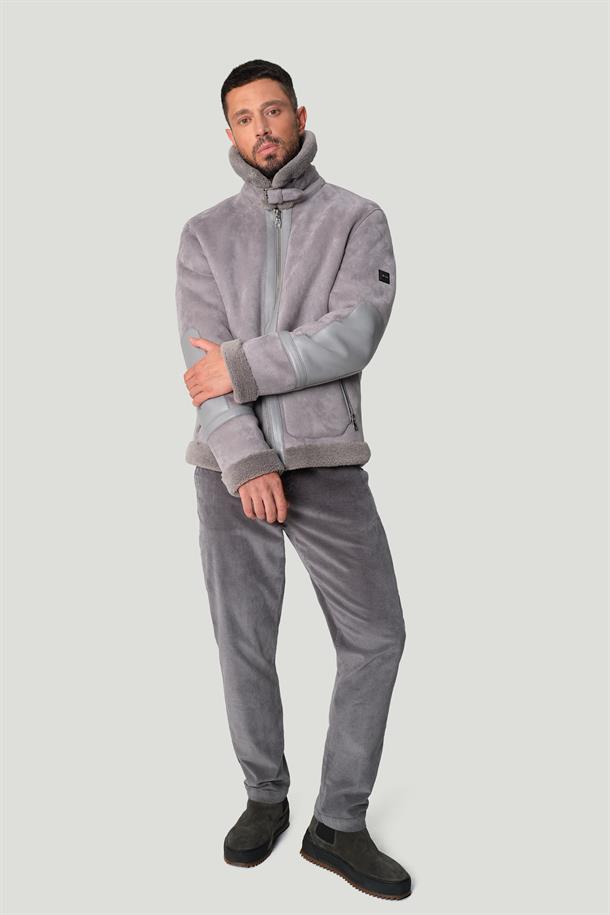 Petrol Mavi Klasik Bel Kalın Fitilli Kadife Chino Pantolon