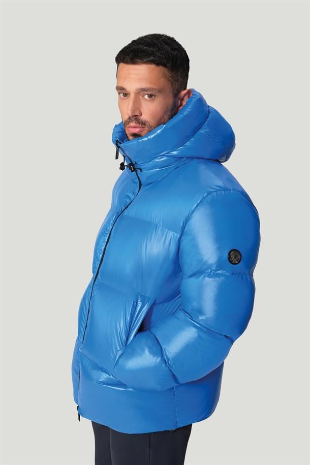 Royal Blue Windproof Hooded Puffer Jacket