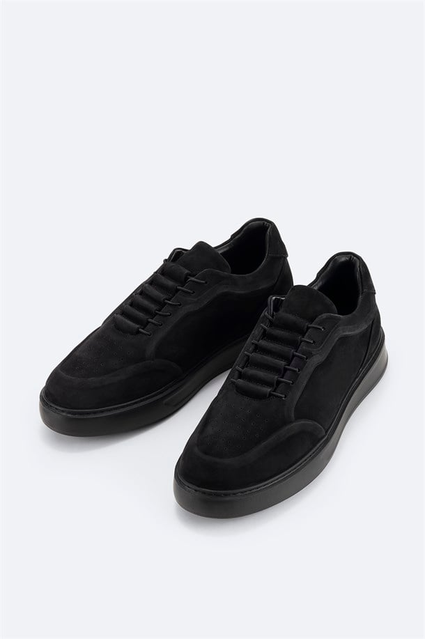 Siyah %100 Deri Süet Dokulu Sneaker
