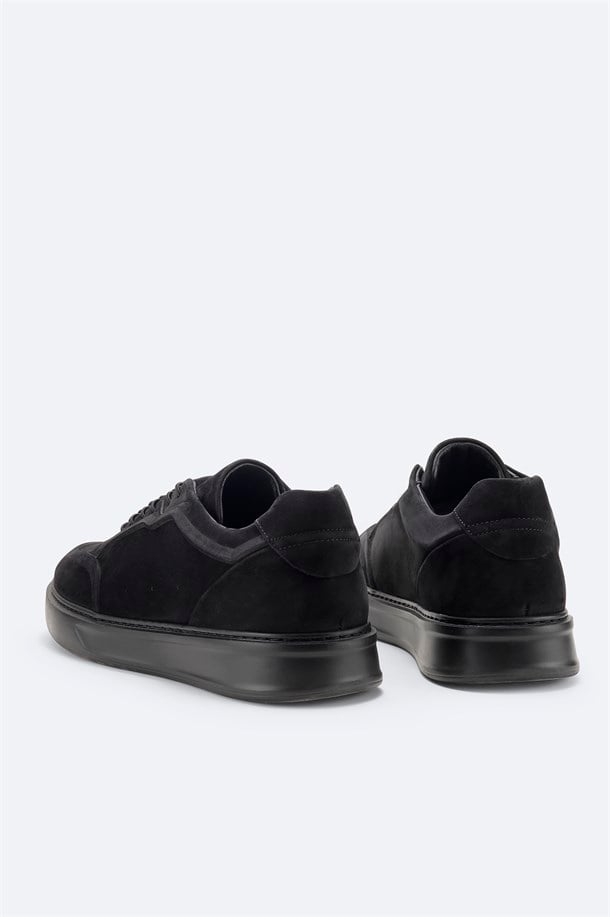Siyah %100 Deri Süet Dokulu Sneaker