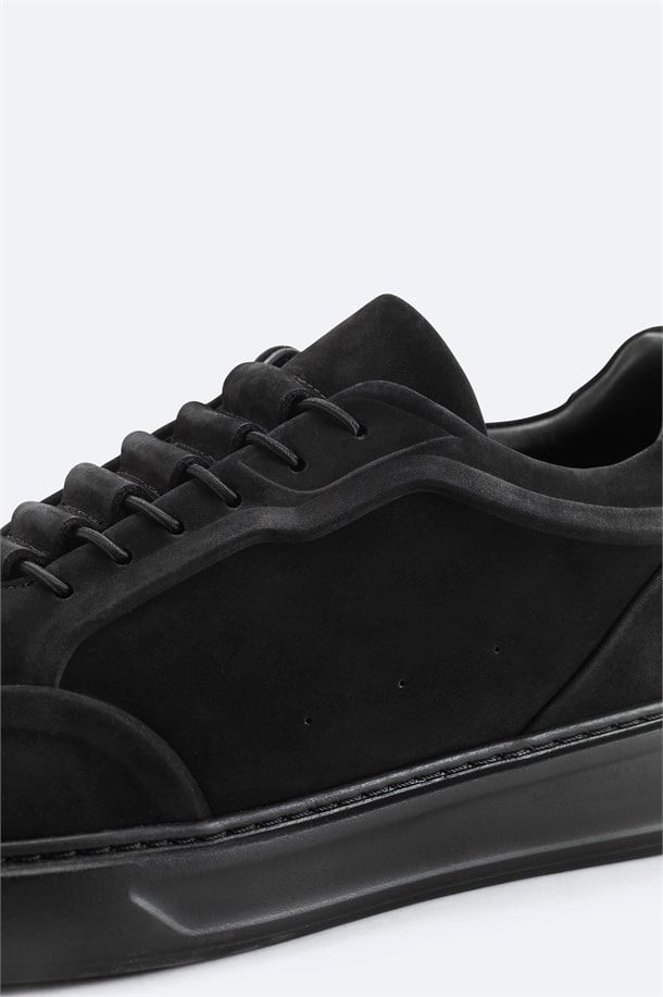 Siyah %100 Deri Süet Dokulu Sneaker