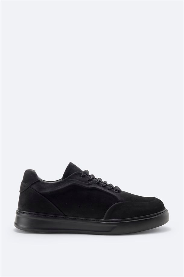 Siyah %100 Deri Süet Dokulu Sneaker