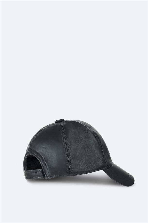 Siyah %100 Deri Spor Şapka