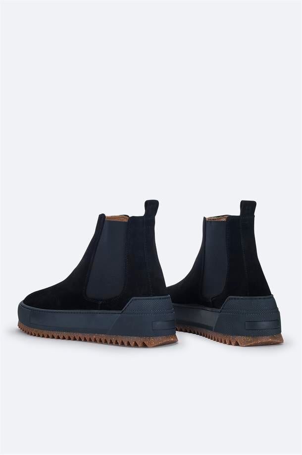 Siyah %100 Süet Esnek Taban Hafif Chelsea Bot