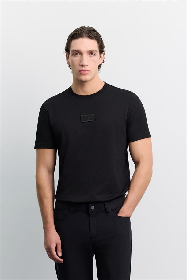 Siyah 5 Cep Teknik Comfort Slim Fit Pantolon