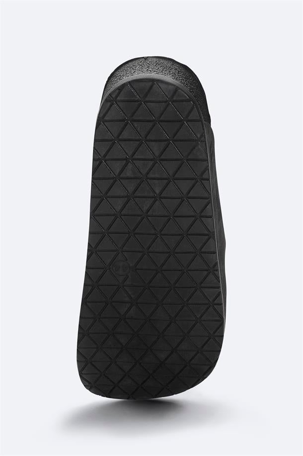 Siyah Çift Bantlı Hafif Rahat Taban Sandalet Terlik