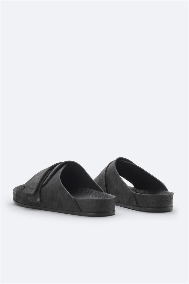 Siyah Tek Bantlı Hafif Rahat Taban Sandalet Terlik