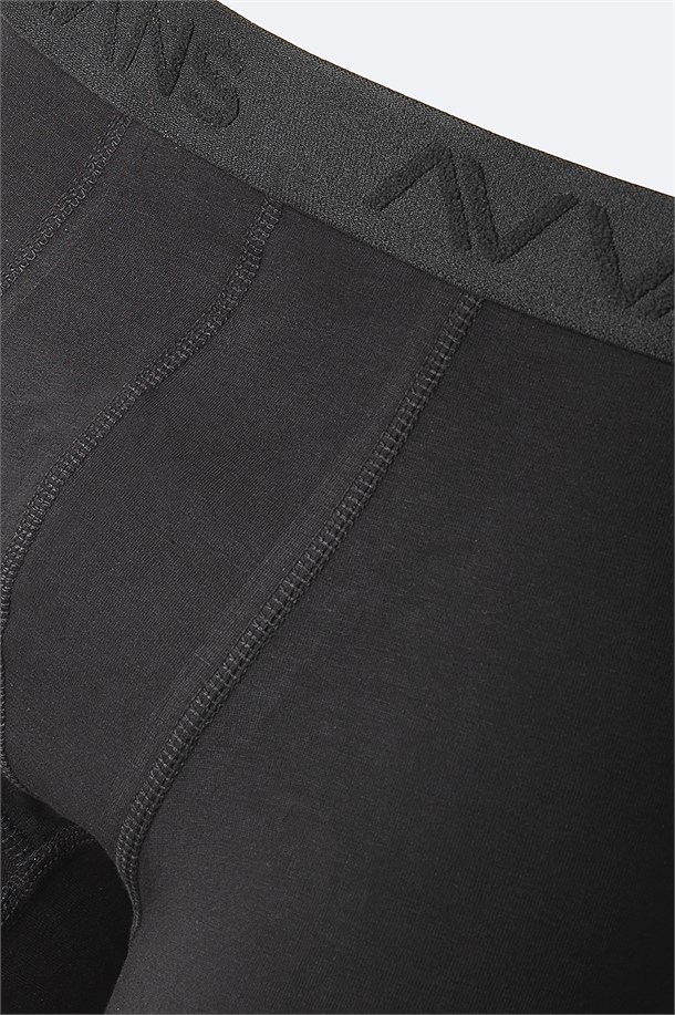 Siyah Basic Pamuklu Tekli Boxer