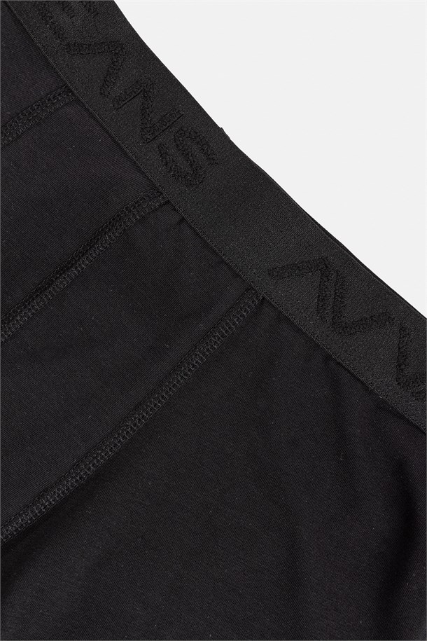 Siyah Basic Pamuklu Tekli Boxer