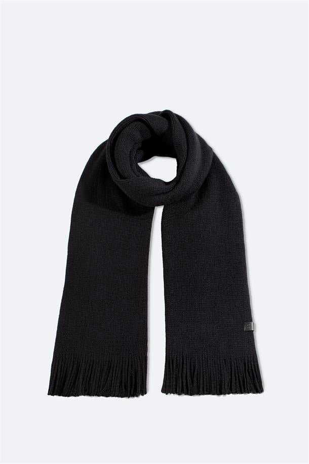 Siyah Basic Püsküllü Şal