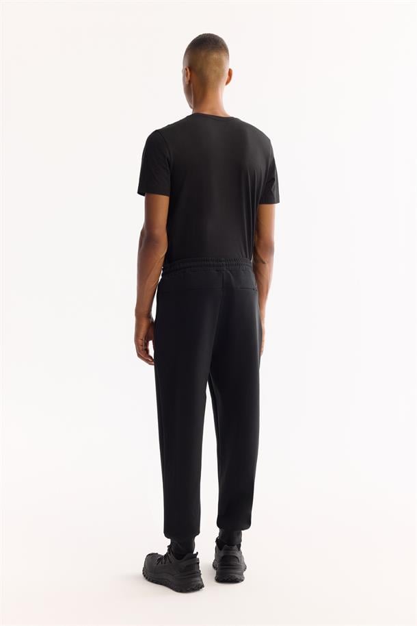 Siyah Beli Lastikli Bağcıklı İçi Şardonlu Soft Touch Eşofman Altı