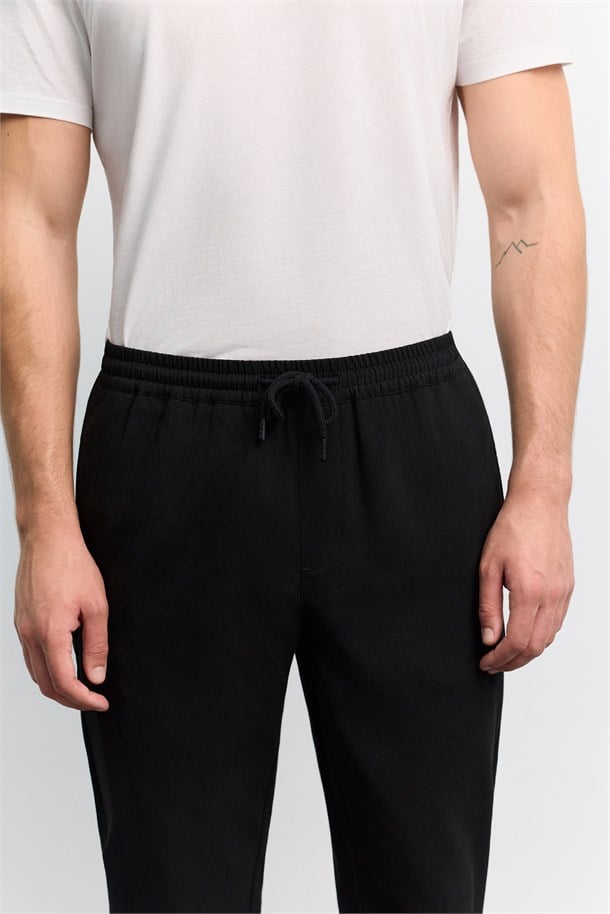 Black Drawstring Jogger Trousers