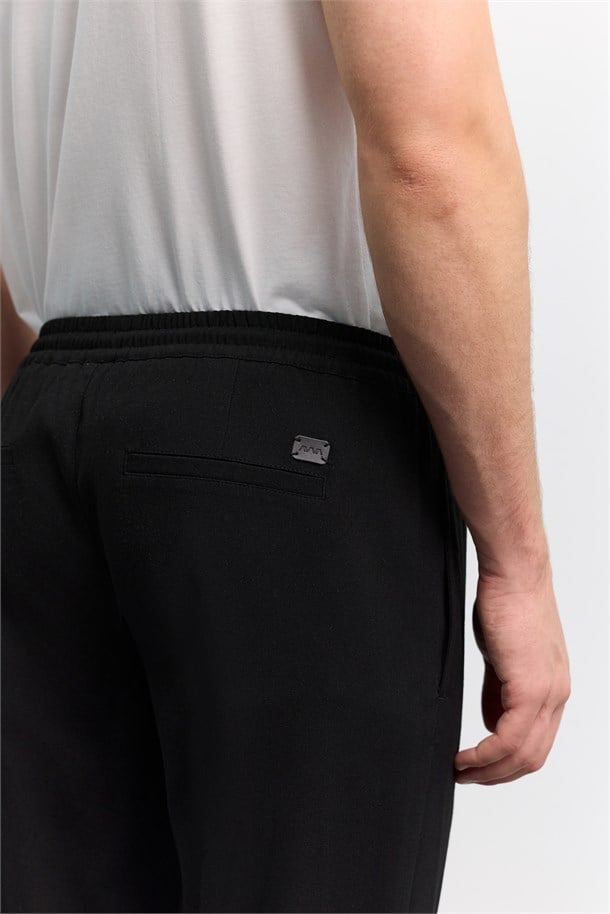 Black Drawstring Jogger Trousers