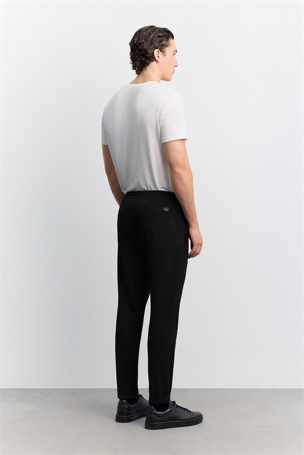 Black Drawstring Jogger Trousers