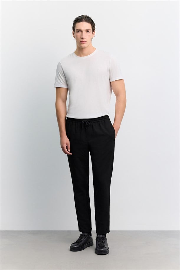 Black Drawstring Jogger Trousers
