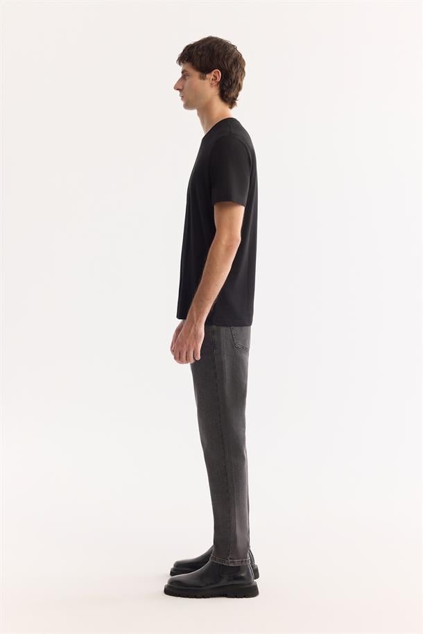 Siyah Bisiklet Yaka Soft Touch Basic T-Shirt