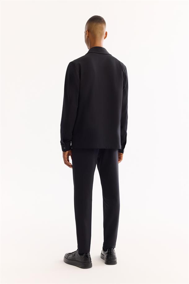 Black Classic Collar Quick-Dry Non-Iron Shirt Jacket