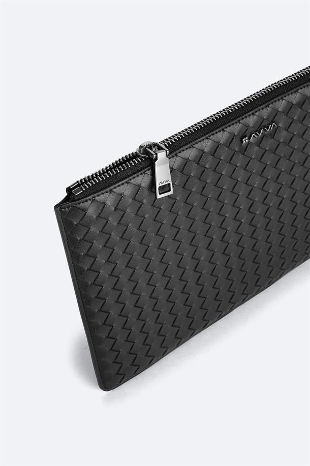 Black Double-Zip Hand Bag