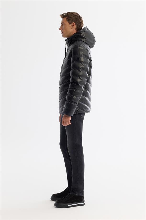 Black Hooded Padded Jacket