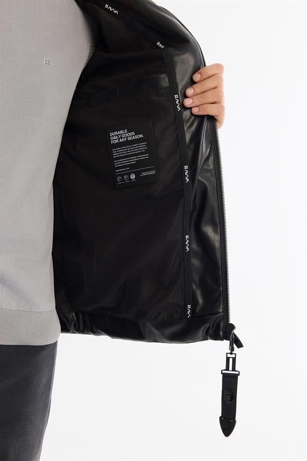 Black Hooded Padded Jacket