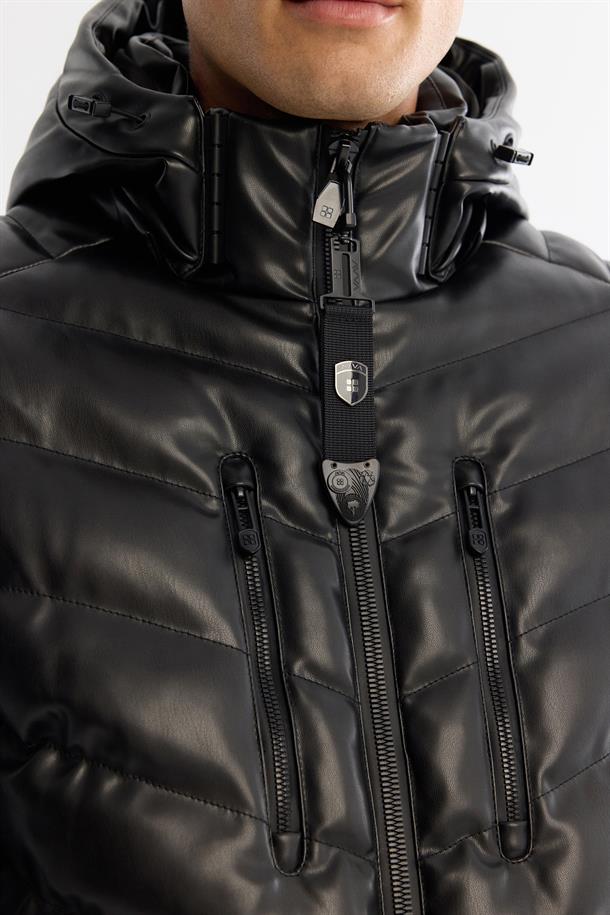 Black Hooded Padded Jacket