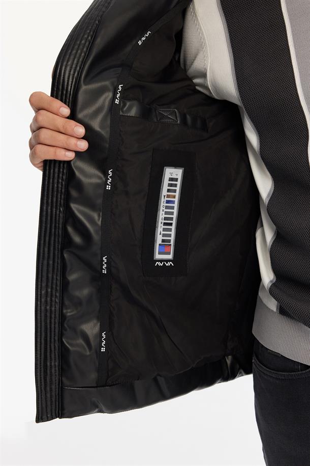 Black Hooded Padded Jacket