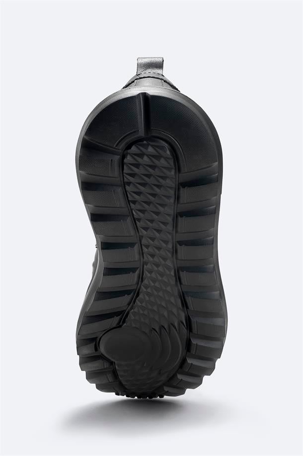 Siyah %100 Deri Esnek Taban Hafif Casual Ayakkabı