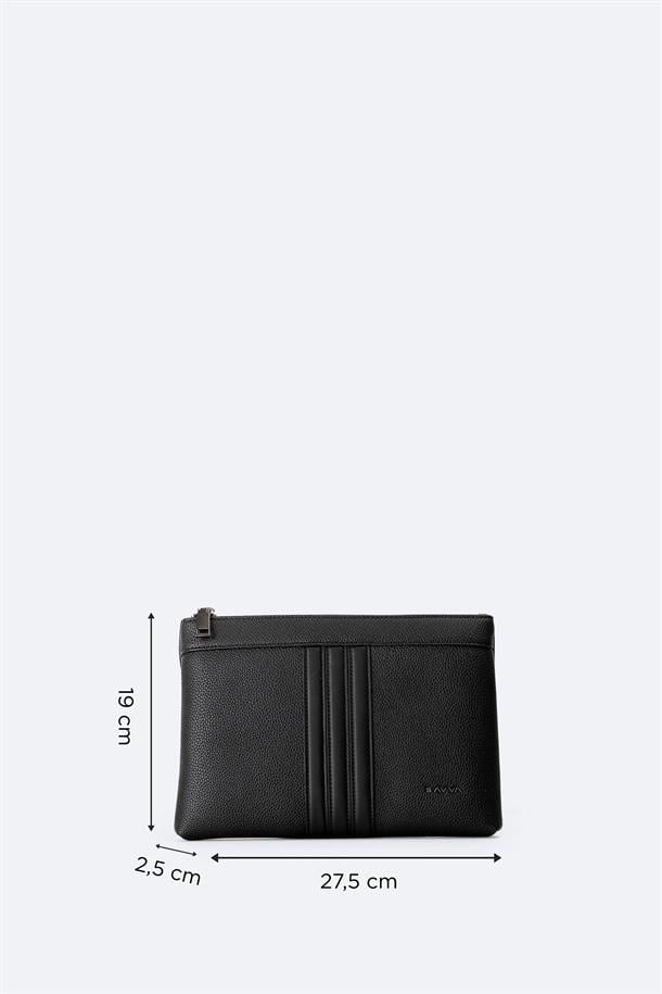 Black Leather Washbag