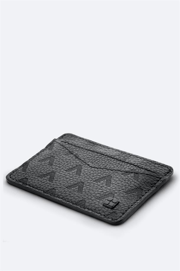 Black Leather Business Card Holder