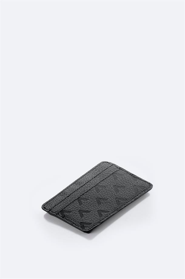 Black Leather Business Card Holder