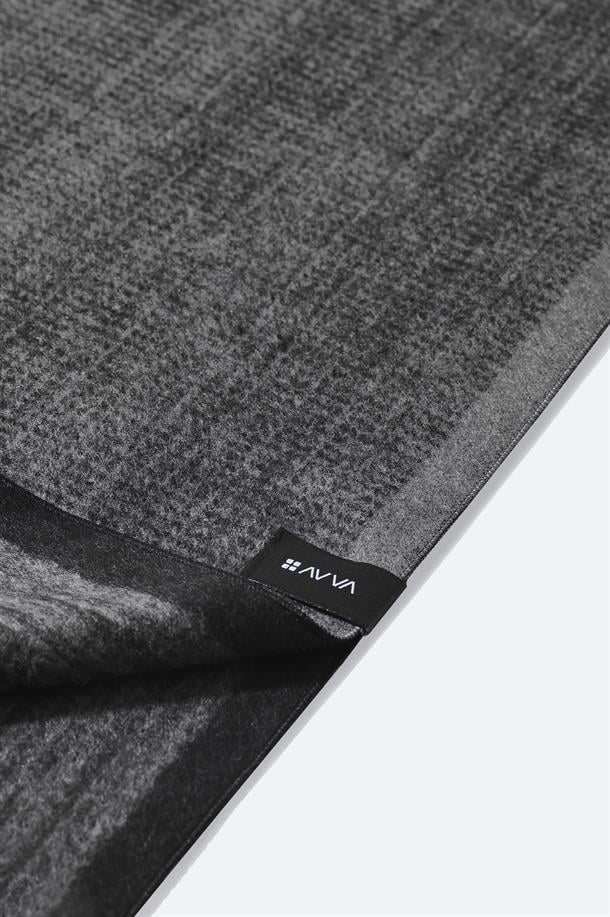 Siyah Viskon Karışımlı Püsküllü Desenli Şal