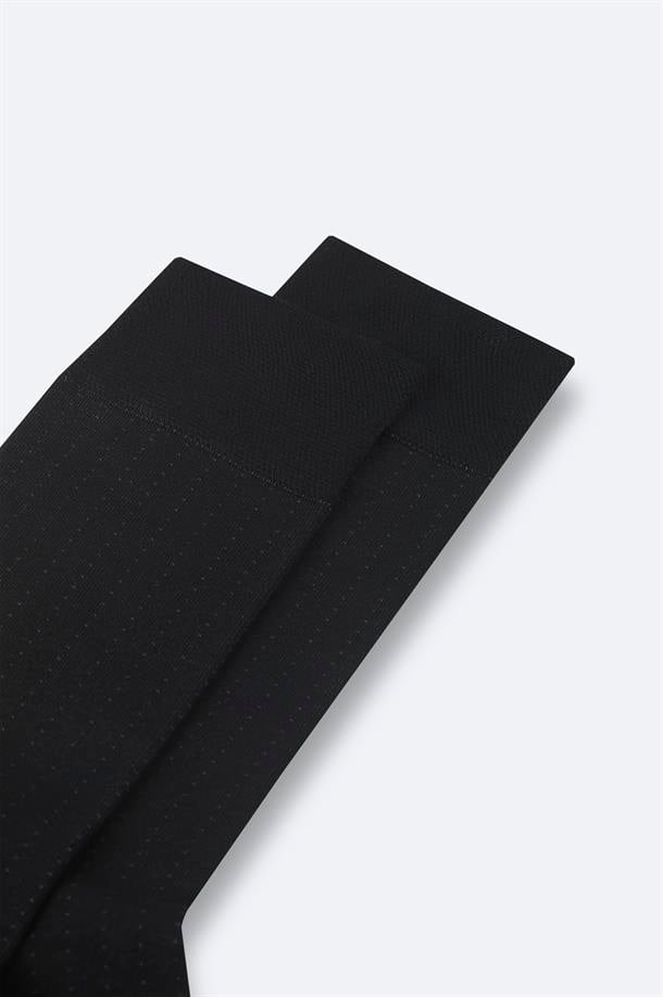 Siyah Desenli Bambu Soket Çorap