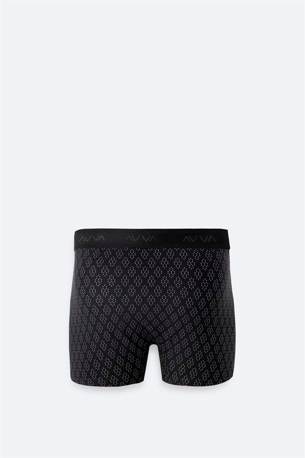 Siyah Desenli Tekli Boxer