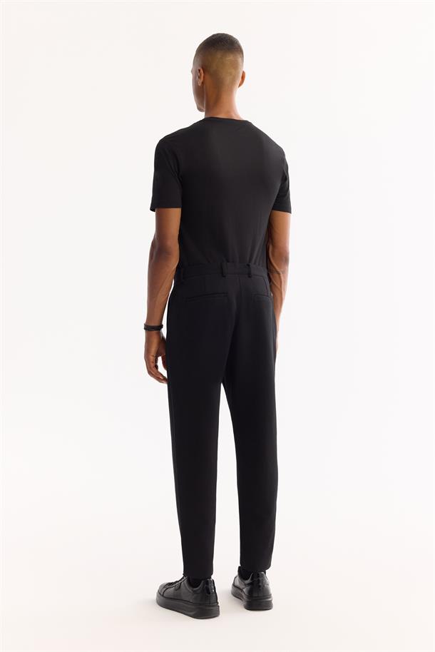 Siyah Klasik Bel Pamuklu Pantolon