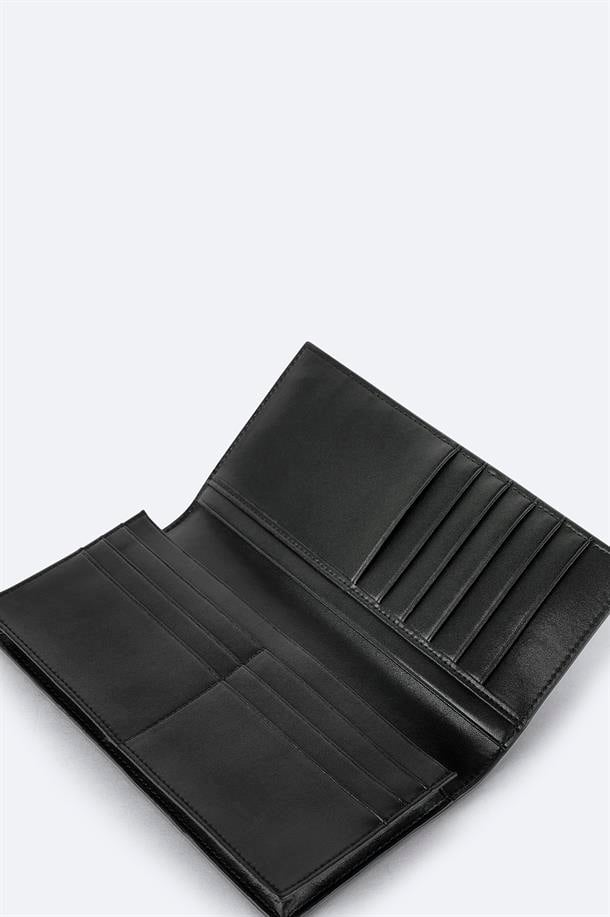 Siyah Hediye Kutulu Dokulu Cüzdan