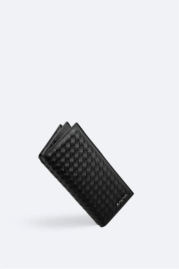 Siyah Hediye Kutulu Dokulu Cüzdan