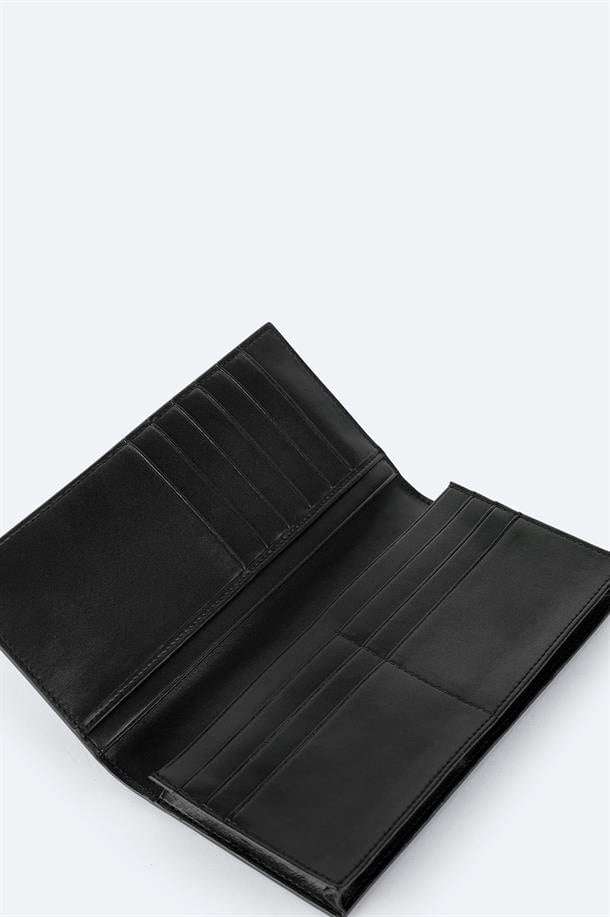 Siyah Hediye Kutulu Dokulu Cüzdan