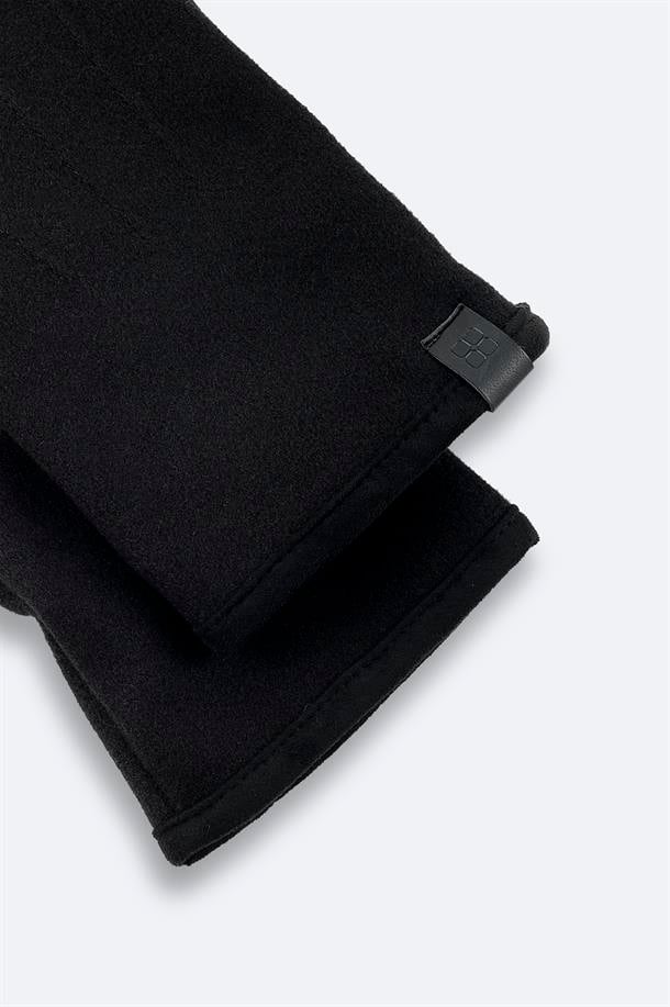 Siyah Düz Kaşe Eldiven