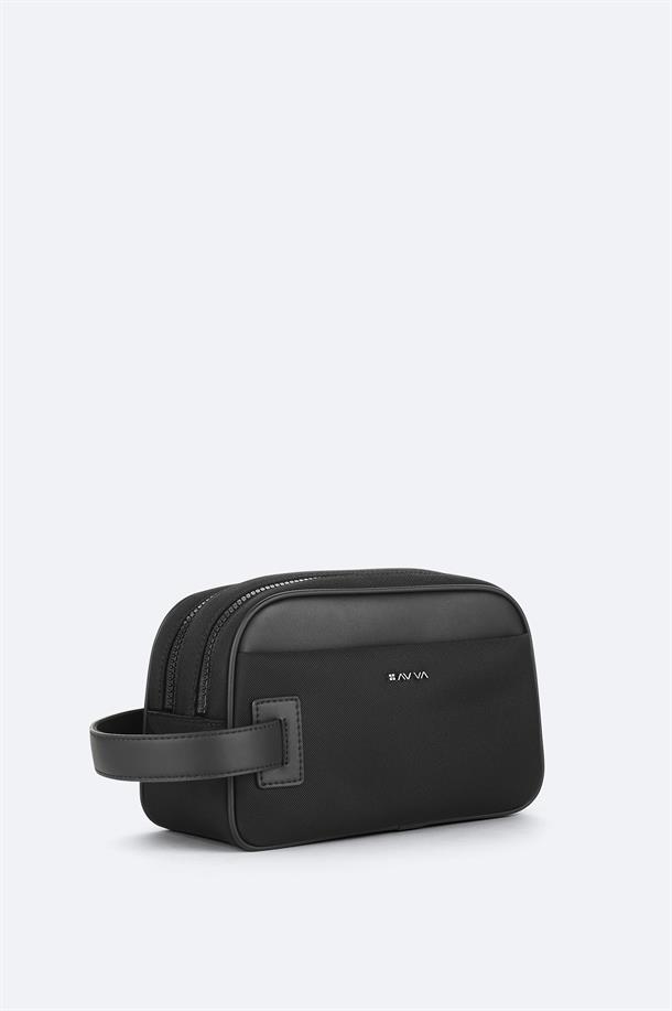 Black Double-Zip Hand Bag