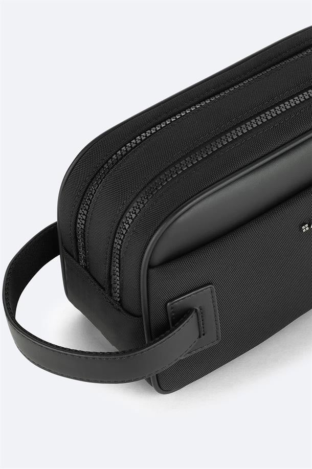 Black Double-Zip Hand Bag