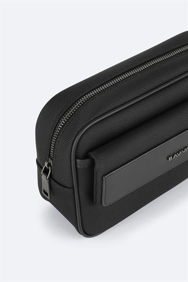 Black Double-Zip Hand Bag