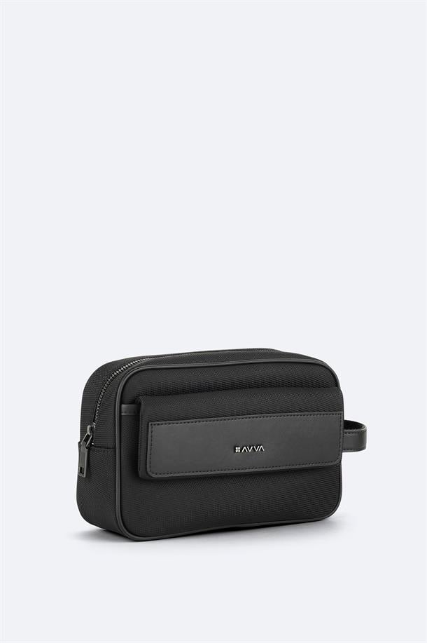 Black Double-Zip Hand Bag