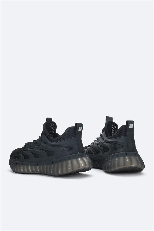 Siyah Nefes Alan Hafif Sneaker Ayakkabı