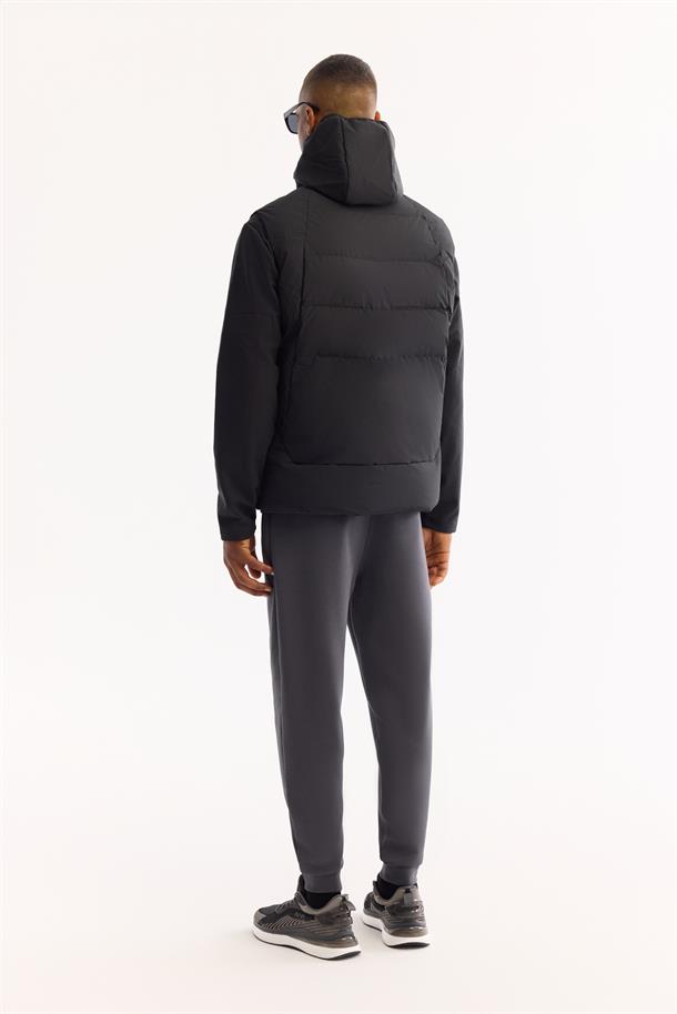 Black Functional Reversible Hooded Water Repellent Lightweight Jacket