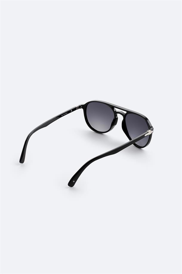 Siyah Yuvarlak Çerçeveli Polarize Güneş Gözlüğü